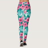 Hibiscus en palmbladeren leggings (Achterkant)