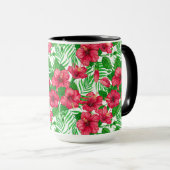 Hibiscus en palmbladeren mok (Voorkant rechts)