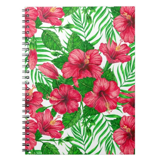 Hibiscus en palmbladeren notitieboek (Voorkant)