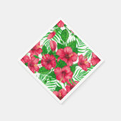 Hibiscus en palmbladeren servet (Hoek)