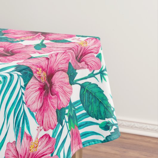 Hibiscus en palmbladeren tafelkleed (Voorbeeld)