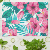 Hibiscus en palmbladeren theedoek (Gevouwen)