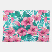 Hibiscus en palmbladeren theedoek (Horizontaal)