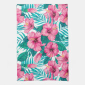 Hibiscus en palmbladeren theedoek (Verticaal)
