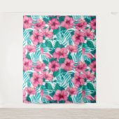 Hibiscus en palmbladeren wandkleed (Voorkant)