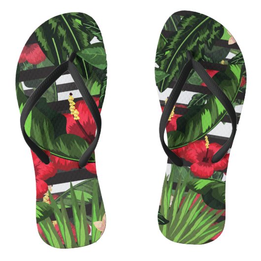 Hibiscus en Palms Teenslippers (Voetbed)