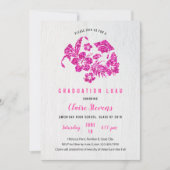 HIbiscus en Pet Afstuderen Luau Uitnodiging (Voorkant)