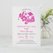 HIbiscus en Pet Afstuderen Luau Uitnodiging (Staand voorkant)