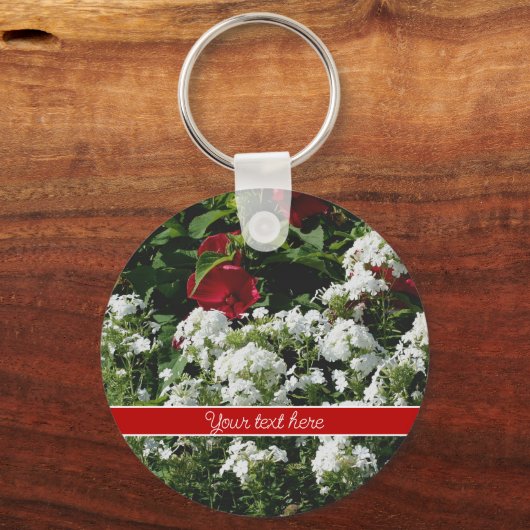 Hibiscus en Phlox Flowers op maat Sleutelhanger (Achterkant)