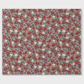 Hibiscus en Plumeria - Maroon Cadeaupapier (Vlak)