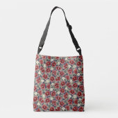 Hibiscus en Plumeria - Maroon Crossbody Tas (Achterkant)