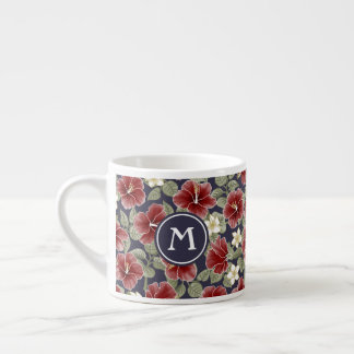 Hibiscus en Plumeria - Maroon Espresso Kop