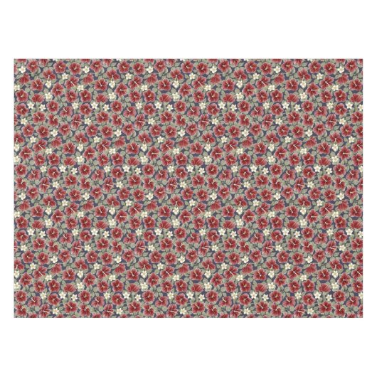 Hibiscus en Plumeria - Maroon Tafelkleed (Voorkant (Horizontaal))