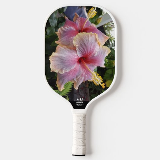 Hibiscus en Plumeria Pickleball Racket (Achterkant)