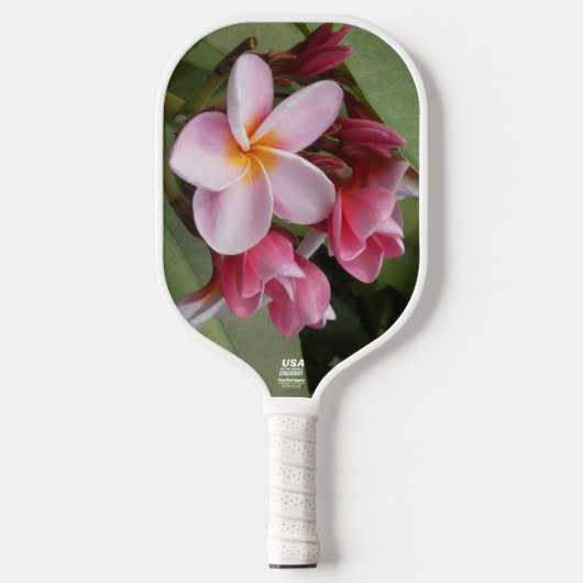 Hibiscus en Plumeria Pickleball Racket (Voorkant)