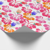 Hibiscus en Rozen Silhouette Wrapping Paper Cadeaupapier (Hoek)