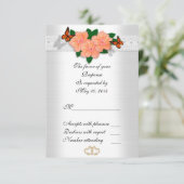 Hibiscus en RSVP-kaart voor een ras bruiloft RSVP Kaartje (Staand voorkant)