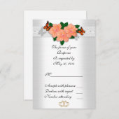 Hibiscus en RSVP-kaart voor een ras bruiloft RSVP Kaartje (Voorkant / Achterkant)