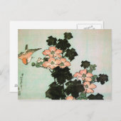 Hibiscus en Sparrow Briefkaart (Voorkant / Achterkant)