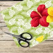 Hibiscus en tropische bladeren tissuepapier