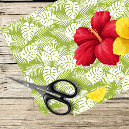 Hibiscus en tropische bladeren tissuepapier