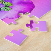 Hibiscus en vlinder Voeg uw foto gepersonaliseerd  Legpuzzel (Zijkant)