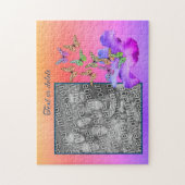 Hibiscus en vlinder Voeg uw foto gepersonaliseerd  Legpuzzel (Verticaal)