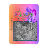 Hibiscus en vlinder Voeg uw foto gepersonaliseerd  Magneet (Verticaal)