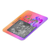 Hibiscus en vlinder Voeg uw foto gepersonaliseerd  Magneet (Linkerzijde)