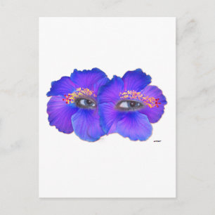 Hibiscus Eyes - Blue Briefkaart