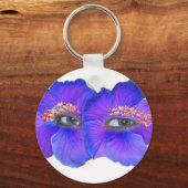 Hibiscus Eyes - Blue Sleutelhanger (Voorkant)