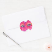 Hibiscus Eyes - Roze Ronde Sticker (Envelop)