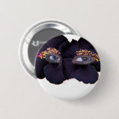 Hibiscus Eyes - zwart/Paars Ronde Button 5,7 Cm (Voorkant /achterkant)