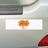 Hibiscus Face met glimlach - Oranje Bumpersticker (Op auto)