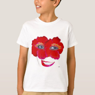 Hibiscus Face met glimlach - Rood T-shirt