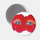 Hibiscus Face - Rood Magneet (Voorkant / Achterkant)