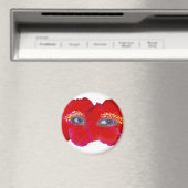Hibiscus Face - Rood Magneet (Insitu (Vaatwasser))