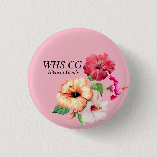 Hibiscus Family CG Pins Ronde Button 3,2 Cm (Voorkant)