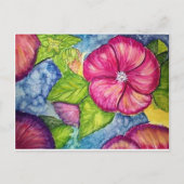 Hibiscus Fantasy Waterverf Briefkaart (Voorkant)