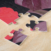 Hibiscus, flamingo's, Waterverf tropisch patroon. Legpuzzel (Zijkant)