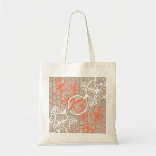 Hibiscus floral design in levendige kleuren tote bag (Voorkant)