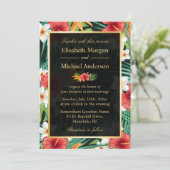  Hibiscus Floral Gold Lijst Kaart (Staand voorkant)