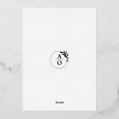 Hibiscus Floral Hexagon Lijst Weddenschap Gold Folie Uitnodiging (Achterkant)