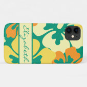 Hibiscus Floral Pattern Monogram Case-Mate iPhone Case (Achterkant (horizontaal))