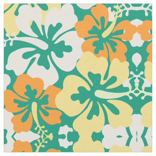 Hibiscus Floral Pattern Stof (Close Up)