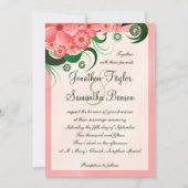 Hibiscus Floral Pink 5" x 7" bruiloft uitnodiginge Kaart (Voorkant)