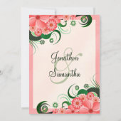 Hibiscus Floral Pink 5" x 7" bruiloft uitnodiginge Kaart (Achterkant)