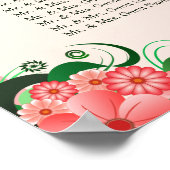 Hibiscus Floral Pink 8 Table Weddenschap Grafiek Poster (Hoek)