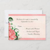 Hibiscus Floral Pink Elegant RSVP Response Kaart (Achterkant)