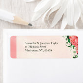 Hibiscus Floral Pink Small Return Address Labels (Insitu)